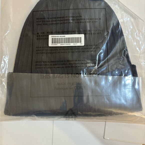 Supreme Overdyed Beanie Navy SS24 - Picture 3 of 4